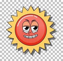 Sun with facial expression vector