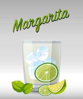 Margarita cocktail in the glass vector