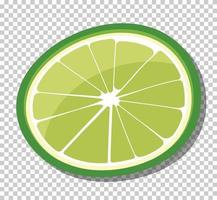 Isolated lime sliced on grid background vector