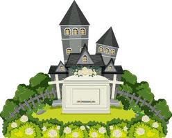 Cemetery graveyard scene isolated vector