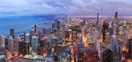 Chicago skyline panorama aerial view photo