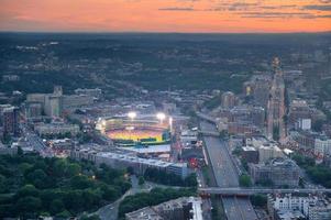 Boston aerial view at sunset photo