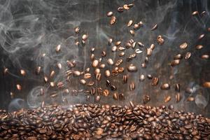 Coffee beans isolated on Black background. with copy space for your text photo