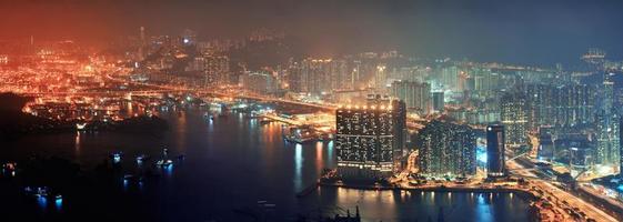 Hong Kong aerial night photo