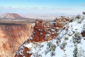 Grand Canyon panorama view in winter with snow photo