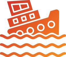 Boat Sink Icon Style vector