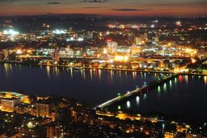 Boston Charles River aerial at dusk photo