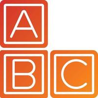 estilo de icono de bloques abc vector