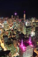 Chicago night aerial view photo