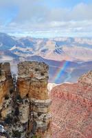 Grand Canyon panorama view in winter with snow photo