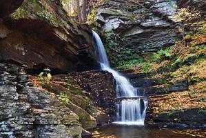 Autumn Waterfall in mountain photo