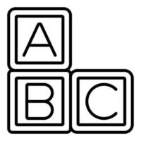 estilo de icono de bloques abc vector