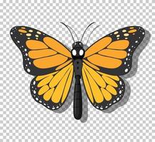 mariposa monarca en estilo de dibujos animados vector