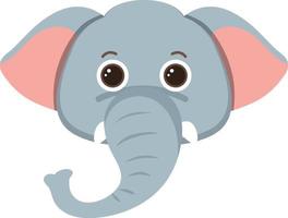 cabeza de elefante en estilo plano vector