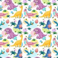 Cute dinosaur seamless pattern vector