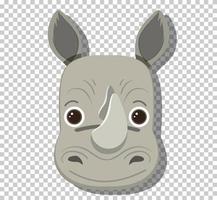 Cute rhinoceros head in flat cartoon style vector