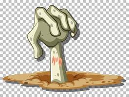 Zombie hand in cartoon style vector