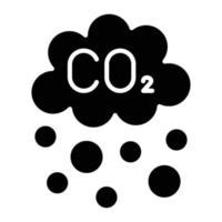 estilo de icono de contaminación de co2 vector