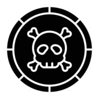 estilo de icono de moneda pirata vector