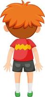 Back of a little boy cartoon character vector