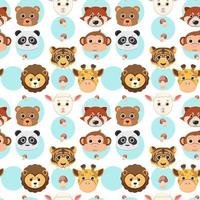 Cute animals seamless pattern vector