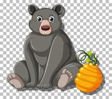 Black bear cartoon character isolated vector