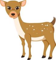 Cute deer in flat cartoon style vector