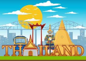 Bangkok Thailand Landmark Banner vector