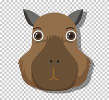 Cute capybara head in flat cartoon style vector