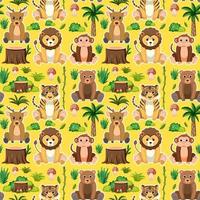 Cute animals seamless pattern vector