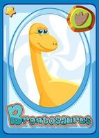 Brontosaurus dinosaur cartoon card vector