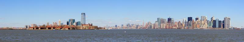 panorama del horizonte de manhattan de nueva jersey y la ciudad de nueva york foto