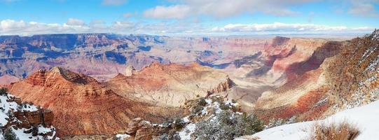 Grand Canyon panorama view in winter with snow photo