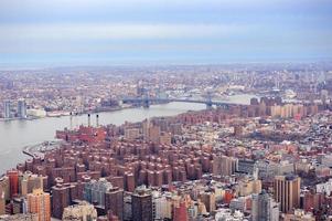 Brooklyn skyline Arial view from New York City Manhattan photo