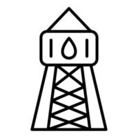 estilo de icono de torre de agua vector