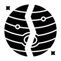Planet Destoryed Icon Style vector