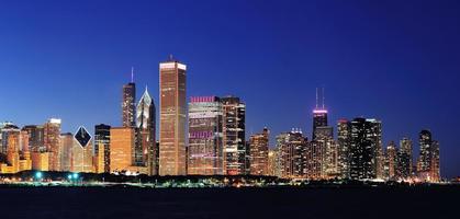 Chicago night panorama photo