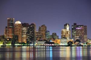 Boston downtown skyline at dusk photo