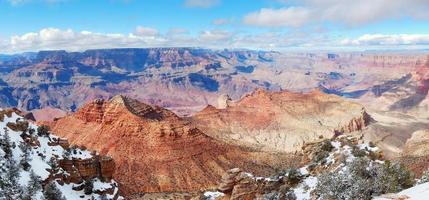 Grand Canyon panorama view in winter with snow photo