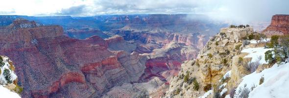 Grand Canyon panorama view in winter with snow photo