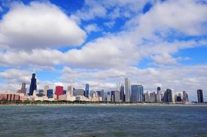 Chicago skyline over Lake Michigan photo