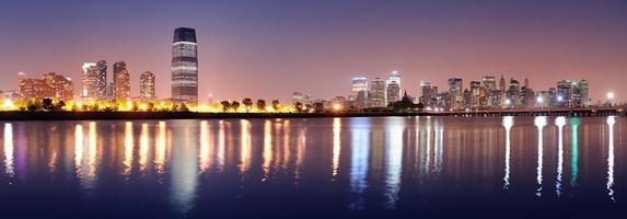 Urban city night panorama photo