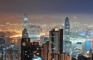 hong kong de noche foto