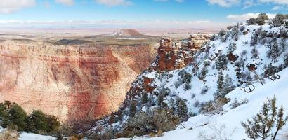 Grand Canyon panorama view in winter with snow photo