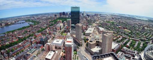 Boston skyline aerial view photo