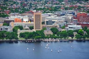 Boston city aerial view photo
