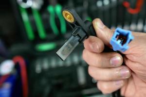 The ABS sensor is a closeup of the hands photo
