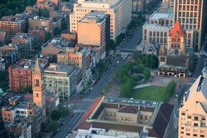 Boston street aerial view photo