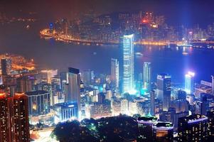 Hong Kong aerial night photo