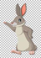 Cute rabbit on grid background vector